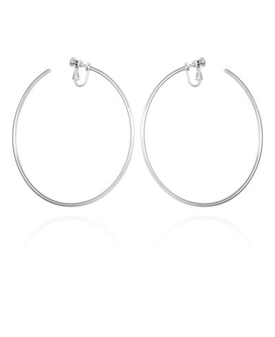 Shop Vince Camuto Silver-tone Clip-on Extra Large Open Hoop Earrings