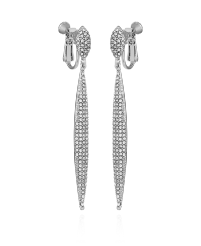 Shop Vince Camuto Silver-tone Glass Stone Pave Drop Earrings