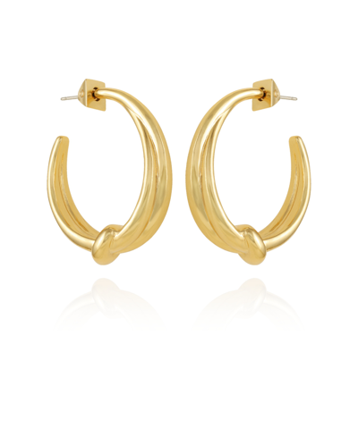 Shop Vince Camuto Gold-tone Open Knotted Hoop C Earrings