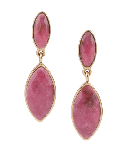 Shop Barse Bloom Linear Earrings In Red