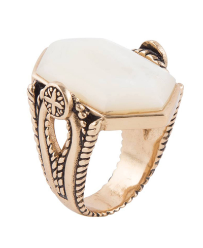 Shop Barse Roman Statement Ring In Ivory/cream