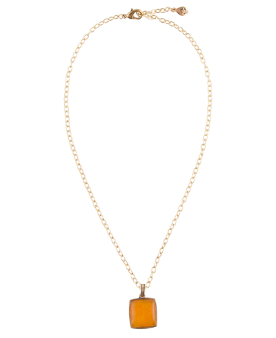 Shop Barse Sunny Genuine Bronze And Yellow Quartz Pendant On Chain Necklace In Orange