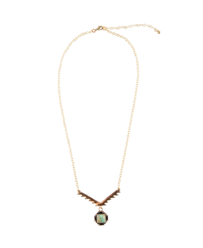 Shop Barse Women's Aztec Bronze And Genuine Turquoise Necklace In Blue
