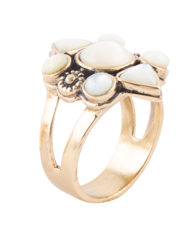 Shop Barse Maldives Bronze And Genuine Mother-of-pearl Ring In White