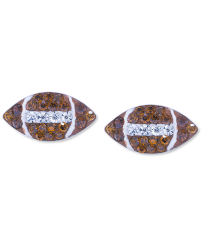 Shop Giani Bernini Crystal Football Stud Earrings In Sterling Silver