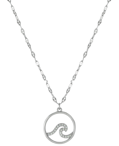Shop Giani Bernini Cubic Zirconia Wave Pendant Necklace In Sterling Silver, 16" + 2" Extender, Created For Macy's