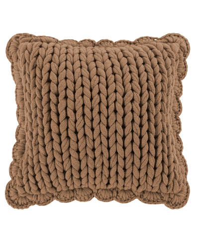 Shop American Heritage Textiles Chunky Knit Decorative Pillow, 14" X 14" In Brown