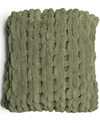 Shop American Heritage Textiles Chenille Knitted Throw, 40" L X 50" W In Green