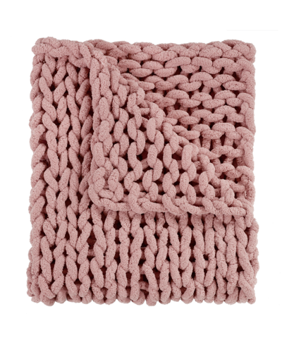 Shop American Heritage Textiles Chenille Knitted Throw, 40" L X 50" W In Pink