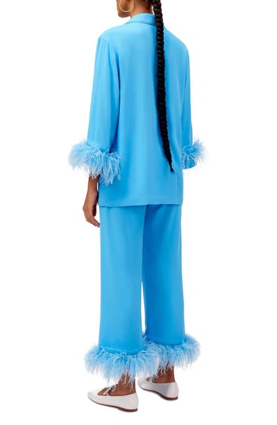Shop Sleeper Party Double Feather Pajamas In Bright Blue