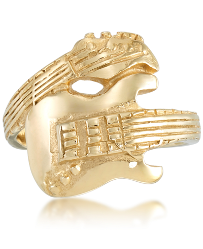 Shop Andrew Charles By Andy Hilfiger Men's Guitar Ring In Yellow Ion-plated Stainless Steel In Gold