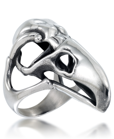 Shop Andrew Charles By Andy Hilfiger Men's Openwork Eagle Ring In Stainless Steel