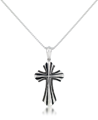 Shop Andrew Charles By Andy Hilfiger Men's Cross 24" Pendant Necklace In Stainless Steel