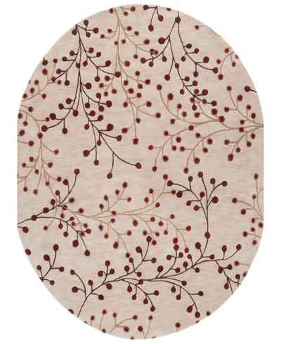 Shop Surya Athena Ath-5053 Burgundy 6' X 9' Oval Area Rug In Red