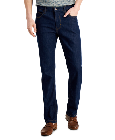 Shop Alfani Men's David-rinse Straight Fit Stretch Jeans, Created For Macy's In Blue