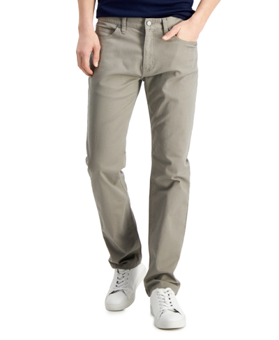 Shop Alfani Men's Five-pocket Straight-fit Twill Pants, Created For Macy's In Tan/beige