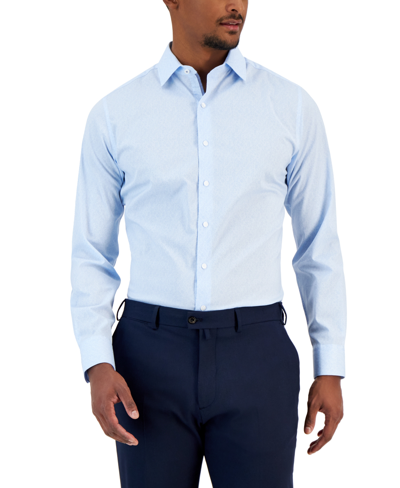 Shop Bar Iii Slim Fit Men's Vine Print Dress Shirt, Created For Macy's In Blue