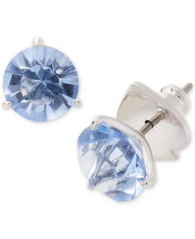 Shop Kate Spade Crystal 3-prong Stud Earrings In Blue