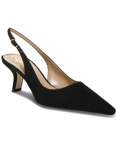 Shop Sam Edelman Women's Bianka Slingback Kitten-heel Pumps Women's Shoes In Black