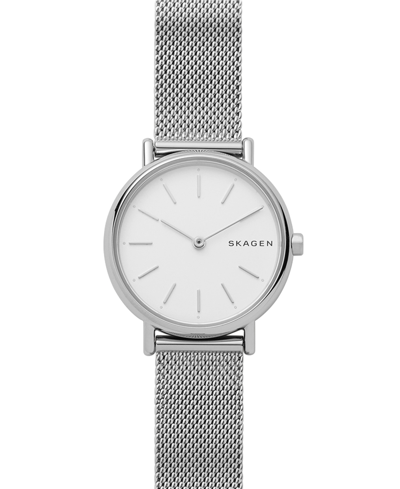Shop Skagen Women's Signatur Stainless Steel Mesh Bracelet Watch 30mm In White