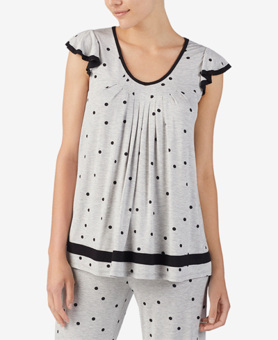 Shop Ellen Tracy Yours To Love Short Sleeve Top In Gray