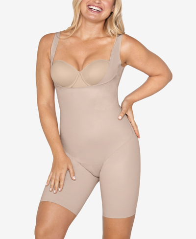 Shop Leonisa Women's Undetectable Step-in Mid-thigh Body Shaper In Tan/beige