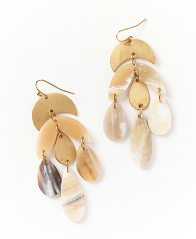 Shop Matr Boomie Cascade Earrings In Tan/beige