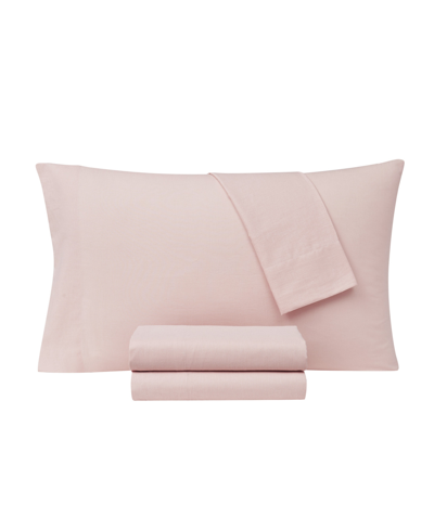 Shop Frye Cotton/linen 4 Piece Sheet Set, King Bedding In Pink