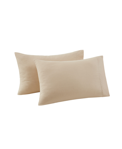 Shop Frye Cotton/linen Pillowcase Pair, Standard Bedding In Tan/beige