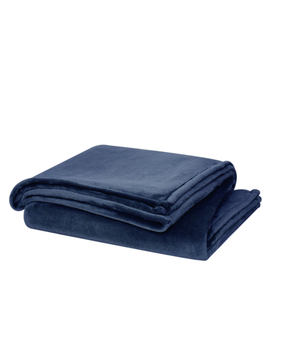 Shop Cannon Solid Plush Blanket, Full/queen Bedding In Blue