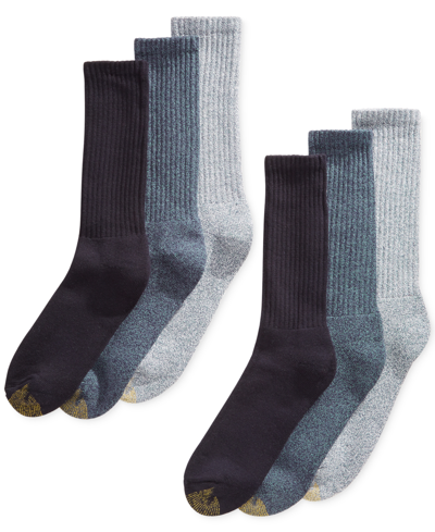 Shop Gold Toe Men's 6-pack Casual Harrington Socks In Blue