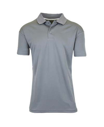 Shop Galaxy By Harvic Men's Tagless Dry-fit Moisture-wicking Polo Shirt In Gray