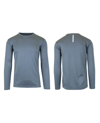 Shop Galaxy By Harvic Men's Long Sleeve Moisture-wicking Performance Tee In Gray