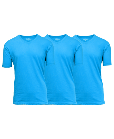 Shop Galaxy By Harvic Men's Short Sleeve V-neck T-shirt, Pack Of 3 In Blue