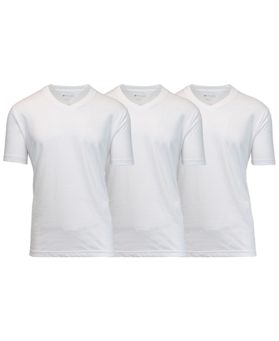 Shop Galaxy By Harvic Men's Short Sleeve V-neck T-shirt, Pack Of 3 In White