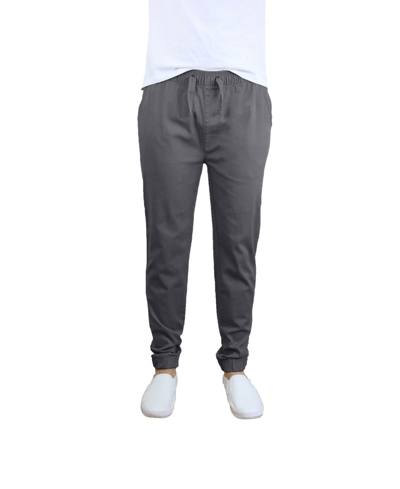 Shop Galaxy By Harvic Men's Basic Stretch Twill Joggers In Gray