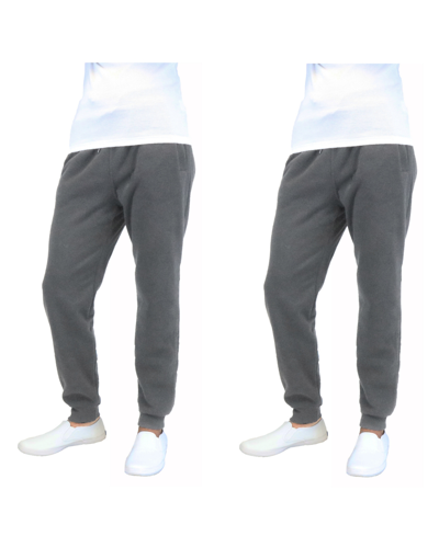 Shop Galaxy By Harvic Men's 2-packs Slim-fit Fleece Jogger Sweatpants In Gray