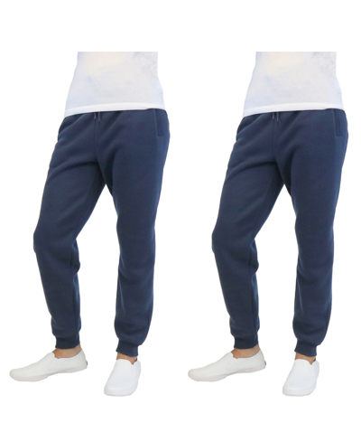 Shop Galaxy By Harvic Men's 2-packs Slim-fit Fleece Jogger Sweatpants In Blue