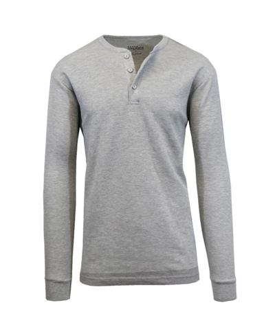 Shop Galaxy By Harvic Men's Long Sleeve Thermal Henley Tee In Gray