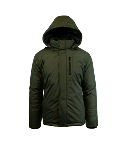 Shop Galaxy By Harvic Spire By Galaxy Men's Heavyweight Presidential Tech Jacket With Detachable Hood In Green