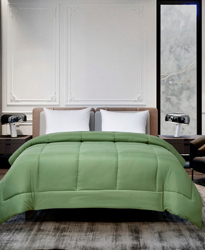 Shop Royal Luxe Reversible Down Alternative Comforter, Full/queen, Created For Macy's In Green
