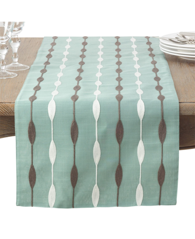 Shop Saro Lifestyle Modern Embroidered Design Table Runner In Green