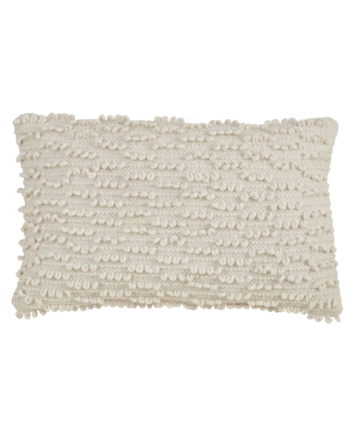 Shop Saro Lifestyle Nubby Decorative Pillow, 12" X 20" In Ivory/cream
