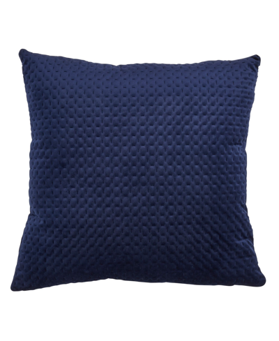 Shop Saro Lifestyle Pinsonic Velvet Decorative Pillow, 18" X 18" In Blue