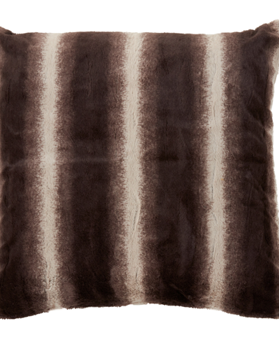 Shop Saro Lifestyle Faux Fur Floor Pillow, 28" X 28" In Tan/beige
