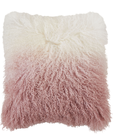 Shop Saro Lifestyle Ombre Lamb Fur Decorative Pillow, 20" X 20" In Pink