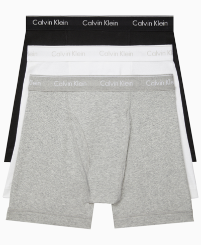 Shop Calvin Klein Men's Big & Tall Cotton Classics 3 Pack Boxer Brief In Brown