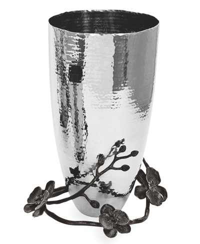 Shop Michael Aram Black Orchid Medium Vase In Silver