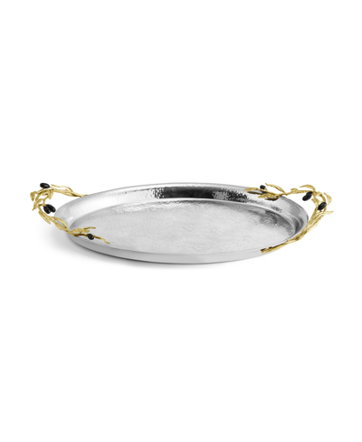 Shop Michael Aram Olive Branch Serving Tray In Gold