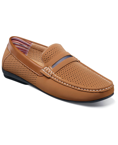 Shop Stacy Adams Men's Corby Moccasin Toe Saddle Slip-on Loafer Men's Shoes In Tan/beige